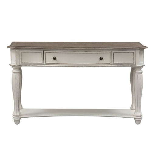 Pemberly Row Traditional Wood Sofa Table in White
