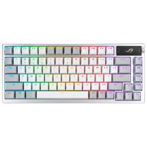 ASUS ROG Azoth Wireless NX Snow Mechanical with OLED Display Custom Gaming Keyboard - Moonlight White