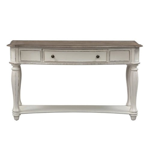 Pemberly Row Traditional Wood Sofa Table in White